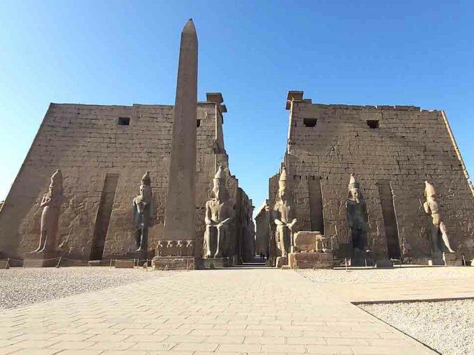 Embark on a Luxor Day Tour, exploring Karnak & Luxor Temples with a guide. Includes an authentic lunch break for a full Egyptian experience.